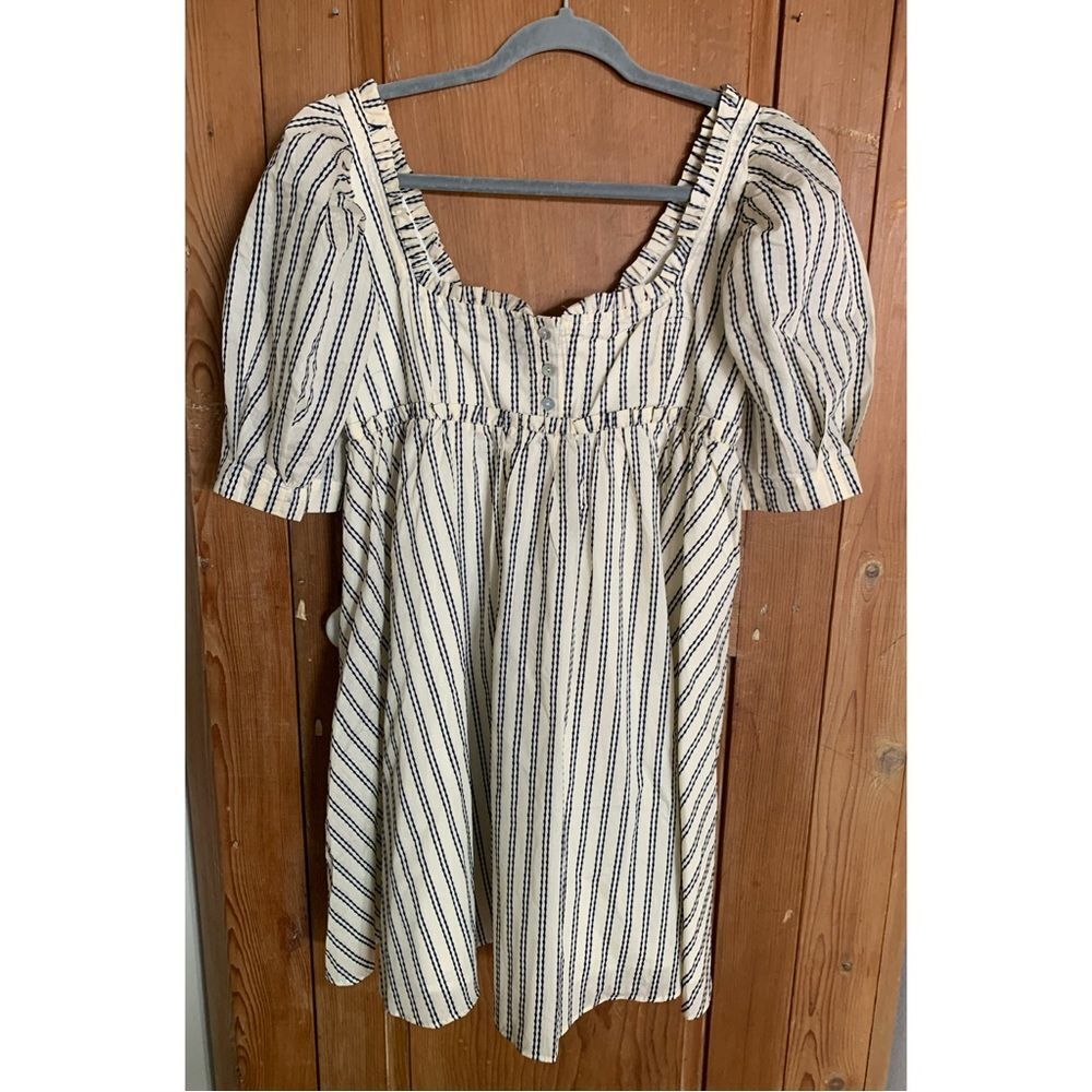 Sofie the Label The Gianna striped poof sleeve babydoll dress NWOT